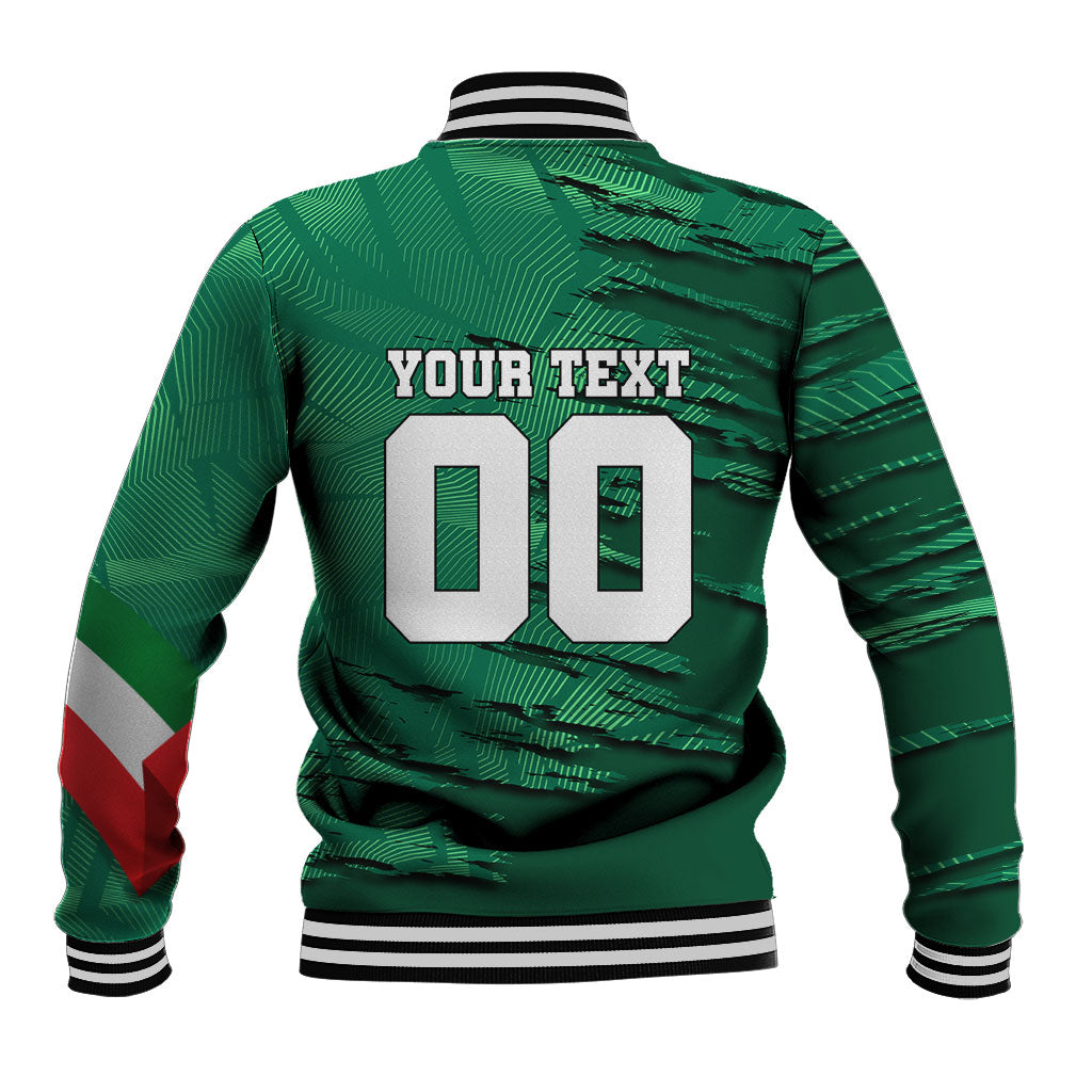 Personalized Mexico Football Baseball Jacket Jaguar Mascot Artistic Brush Stroke Texture