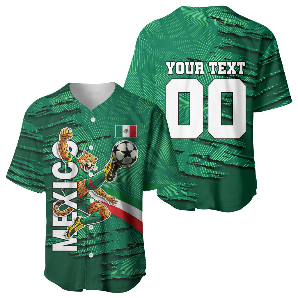 Personalized Mexico Football Baseball Jersey Jaguar Mascot Artistic Brush Stroke Texture