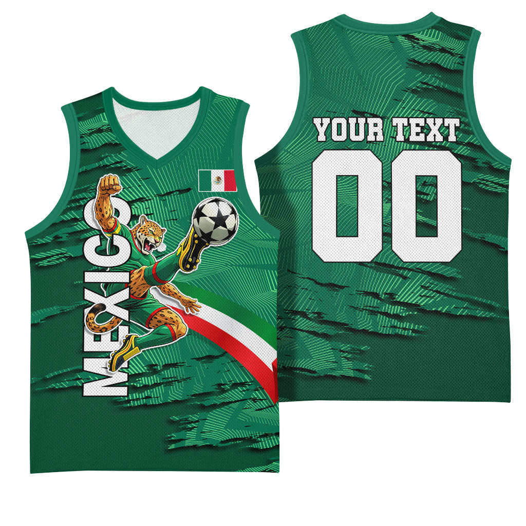 Personalized Mexico Football Basketball Jersey Jaguar Mascot Artistic Brush Stroke Texture