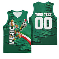 Personalized Mexico Football Basketball Jersey Jaguar Mascot Artistic Brush Stroke Texture