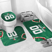 Personalized Mexico Football Bathroom Set Jaguar Mascot Artistic Brush Stroke Texture