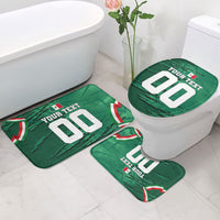 Personalized Mexico Football Bathroom Set Jaguar Mascot Artistic Brush Stroke Texture