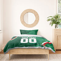 Personalized Mexico Football Bedding Set Jaguar Mascot Artistic Brush Stroke Texture