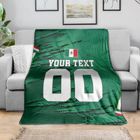 Personalized Mexico Football Blanket Jaguar Mascot Artistic Brush Stroke Texture