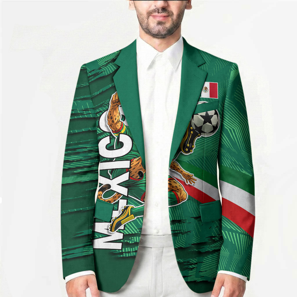 Personalized Mexico Football Blazer Jaguar Mascot Artistic Brush Stroke Texture
