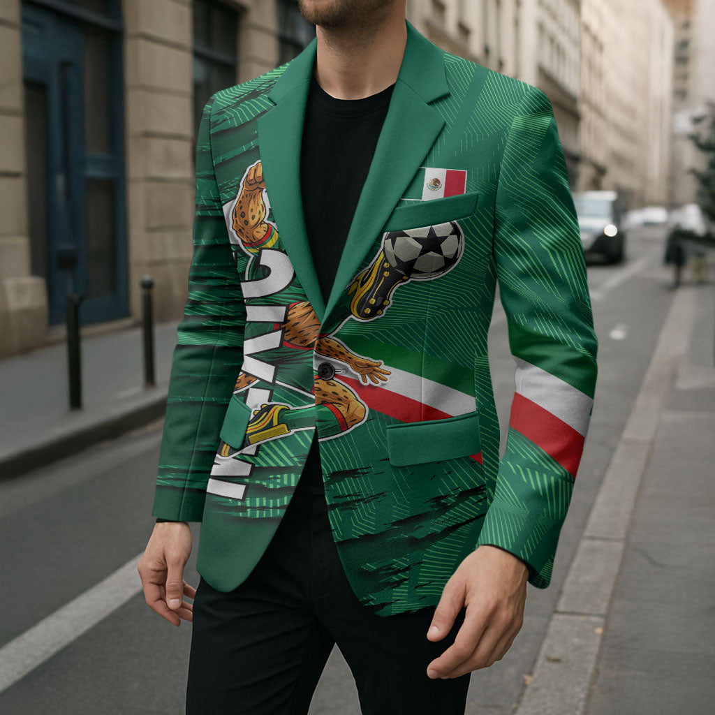 Personalized Mexico Football Blazer Jaguar Mascot Artistic Brush Stroke Texture