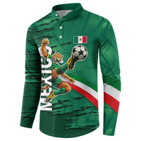Personalized Mexico Football Button Sweatshirt Jaguar Mascot Artistic Brush Stroke Texture