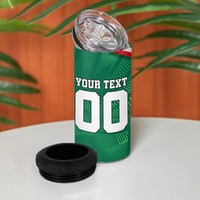 Personalized Mexico Football 4 in 1 Can Cooler Tumbler Jaguar Mascot Artistic Brush Stroke Texture