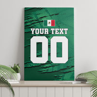 Personalized Mexico Football Canvas Wall Art Jaguar Mascot Artistic Brush Stroke Texture