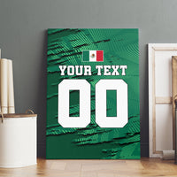 Personalized Mexico Football Canvas Wall Art Jaguar Mascot Artistic Brush Stroke Texture