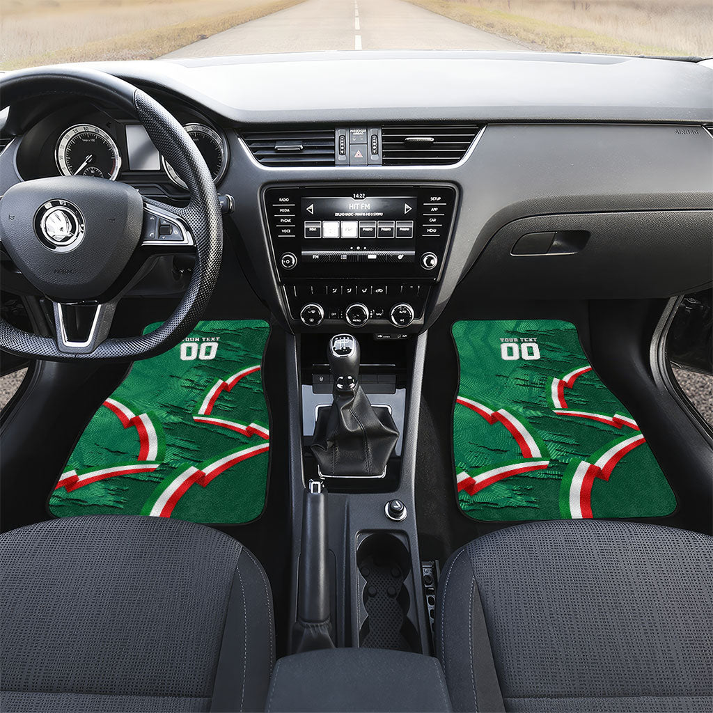 Personalized Mexico Football Car Mats Jaguar Mascot Artistic Brush Stroke Texture