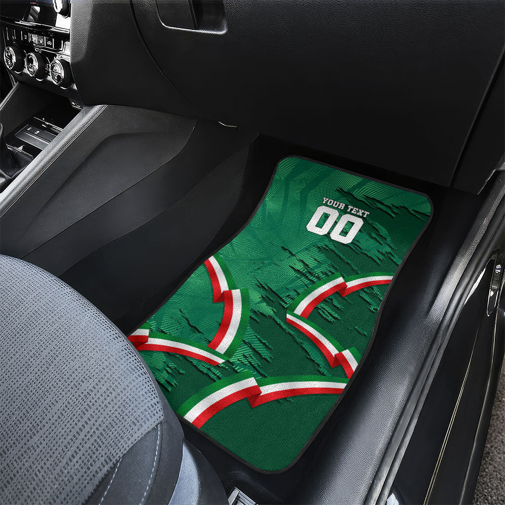 Personalized Mexico Football Car Mats Jaguar Mascot Artistic Brush Stroke Texture