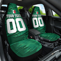 Personalized Mexico Football Car Seat Cover Jaguar Mascot Artistic Brush Stroke Texture