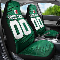 Personalized Mexico Football Car Seat Cover Jaguar Mascot Artistic Brush Stroke Texture