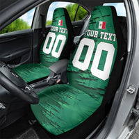 Personalized Mexico Football Car Seat Cover Jaguar Mascot Artistic Brush Stroke Texture