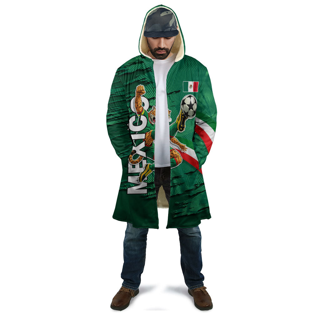Personalized Mexico Football Cloak Jaguar Mascot Artistic Brush Stroke Texture