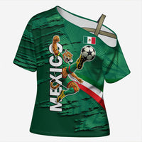 Personalized Mexico Football Cross Shoulder Shirt Jaguar Mascot Artistic Brush Stroke Texture