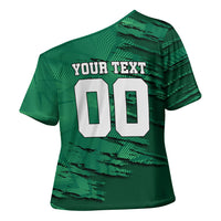 Personalized Mexico Football Cross Shoulder Shirt Jaguar Mascot Artistic Brush Stroke Texture