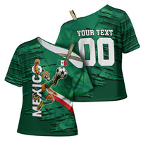 Personalized Mexico Football Cross Shoulder Shirt Jaguar Mascot Artistic Brush Stroke Texture