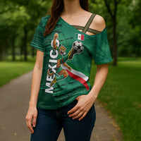 Personalized Mexico Football Cross Shoulder Shirt Jaguar Mascot Artistic Brush Stroke Texture