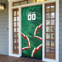 Personalized Mexico Football Door Cover Jaguar Mascot Artistic Brush Stroke Texture