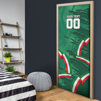 Personalized Mexico Football Door Cover Jaguar Mascot Artistic Brush Stroke Texture