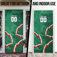 Personalized Mexico Football Door Cover Jaguar Mascot Artistic Brush Stroke Texture