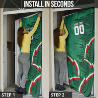 Personalized Mexico Football Door Cover Jaguar Mascot Artistic Brush Stroke Texture