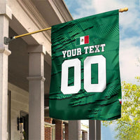 Personalized Mexico Football Garden Flag Jaguar Mascot Artistic Brush Stroke Texture