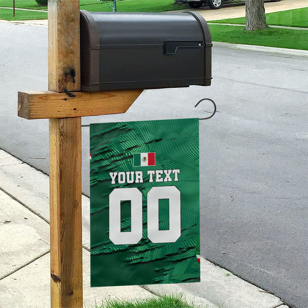 Personalized Mexico Football Garden Flag Jaguar Mascot Artistic Brush Stroke Texture