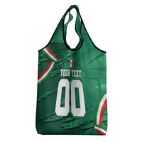 Personalized Mexico Football Grocery Bag Jaguar Mascot Artistic Brush Stroke Texture