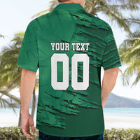 Personalized Mexico Football Hawaiian Shirt Jaguar Mascot Artistic Brush Stroke Texture