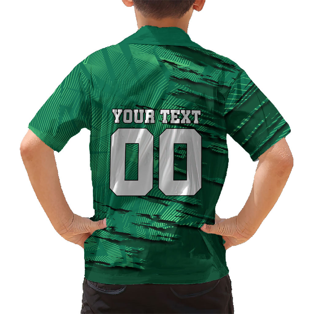Personalized Mexico Football Hawaiian Shirt Jaguar Mascot Artistic Brush Stroke Texture