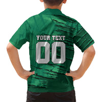 Personalized Mexico Football Hawaiian Shirt Jaguar Mascot Artistic Brush Stroke Texture