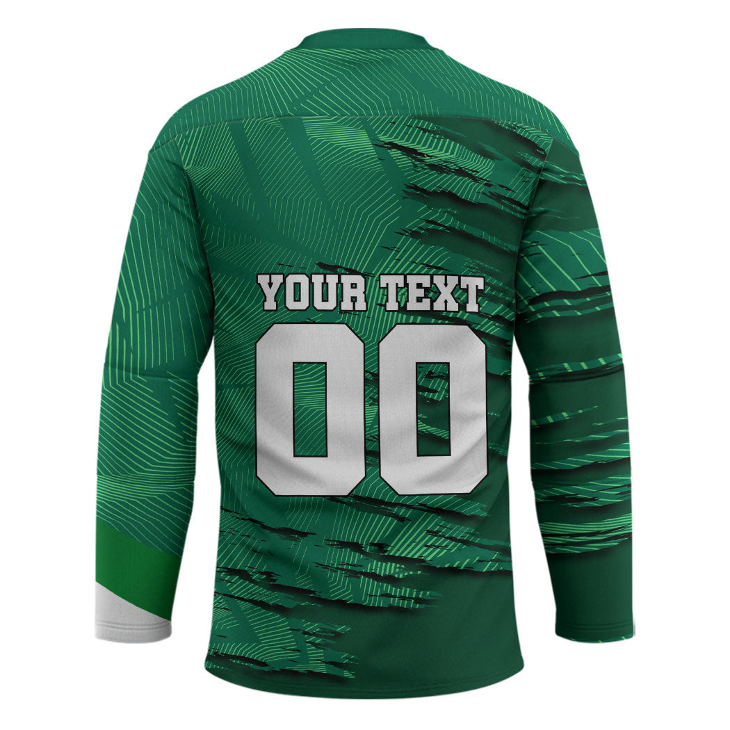Personalized Mexico Football Hockey Jersey Jaguar Mascot Artistic Brush Stroke Texture