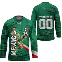 Personalized Mexico Football Hockey Jersey Jaguar Mascot Artistic Brush Stroke Texture