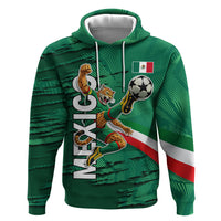 Personalized Mexico Football Hoodie Jaguar Mascot Artistic Brush Stroke Texture