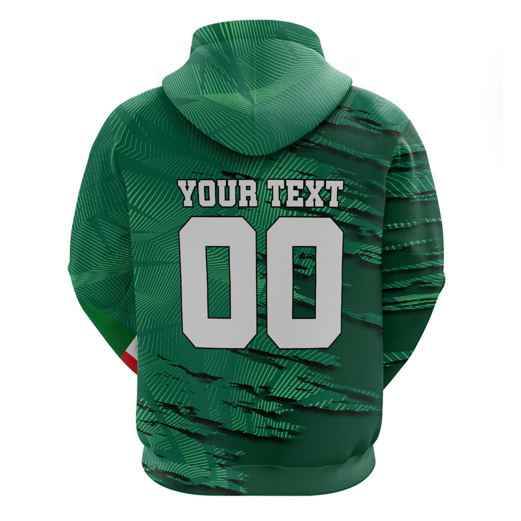 Personalized Mexico Football Hoodie Jaguar Mascot Artistic Brush Stroke Texture