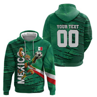 Personalized Mexico Football Hoodie Jaguar Mascot Artistic Brush Stroke Texture