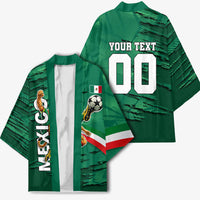 Personalized Mexico Football Kimono Jaguar Mascot Artistic Brush Stroke Texture