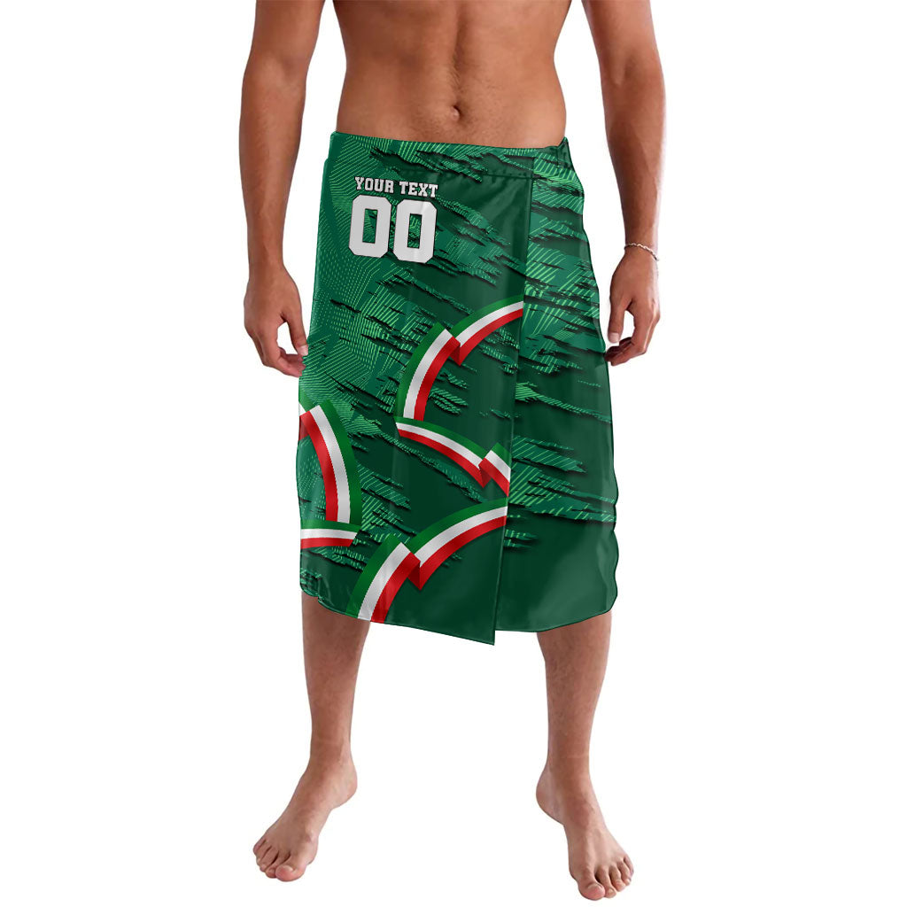 Personalized Mexico Football Lavalava Jaguar Mascot Artistic Brush Stroke Texture