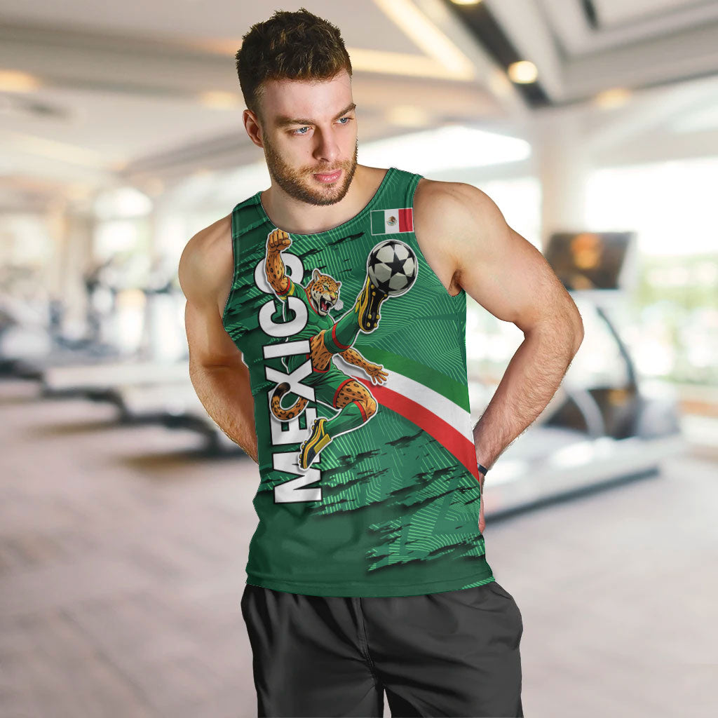 Personalized Mexico Football Men Tank Top Jaguar Mascot Artistic Brush Stroke Texture