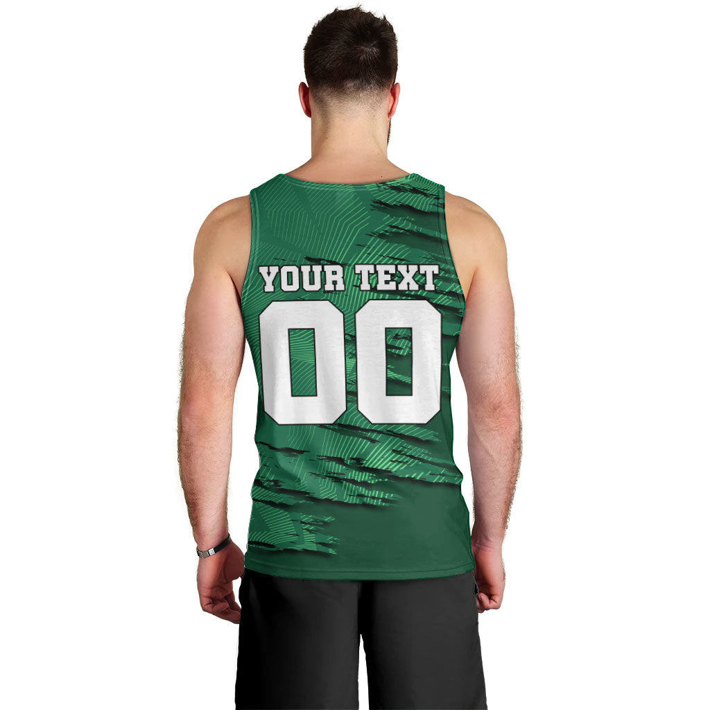 Personalized Mexico Football Men Tank Top Jaguar Mascot Artistic Brush Stroke Texture