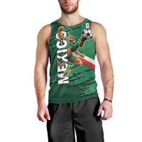 Personalized Mexico Football Men Tank Top Jaguar Mascot Artistic Brush Stroke Texture