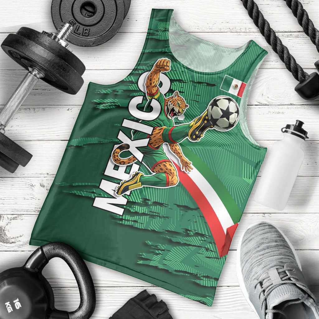 Personalized Mexico Football Men Tank Top Jaguar Mascot Artistic Brush Stroke Texture