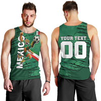 Personalized Mexico Football Men Tank Top Jaguar Mascot Artistic Brush Stroke Texture