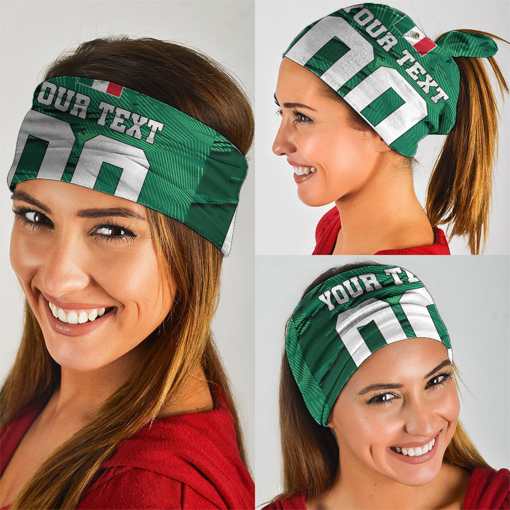 Personalized Mexico Football Neck Gaiter Jaguar Mascot Artistic Brush Stroke Texture