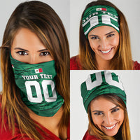 Personalized Mexico Football Neck Gaiter Jaguar Mascot Artistic Brush Stroke Texture
