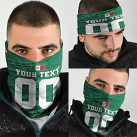 Personalized Mexico Football Neck Gaiter Jaguar Mascot Artistic Brush Stroke Texture