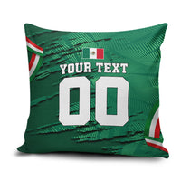 Personalized Mexico Football Pillow Cover Jaguar Mascot Artistic Brush Stroke Texture